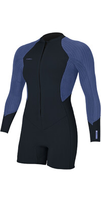2024 O'Neill Womens Hyperfreak 2/ 1.5mm Long Sleeve Front Zip Springsuit 5562 - Carbon / Lilly